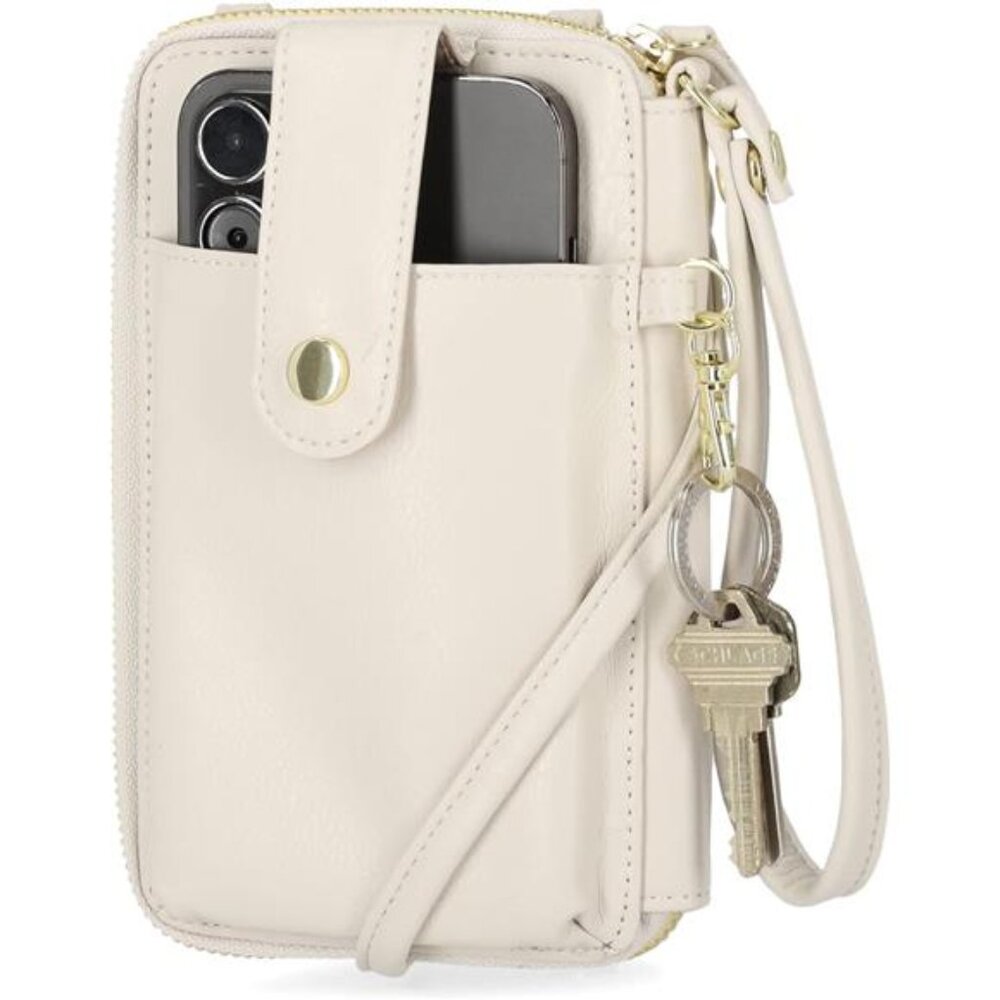 RFID Crossbody Wallet for Women, Vegan Leather Small Travel